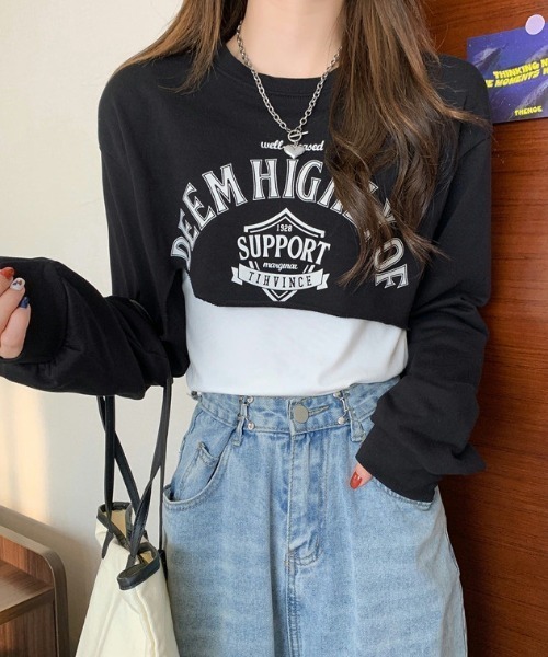 GEMEDA(ジェメダ)の「ロゴスウェット セットトップス(Tシャツ/カットソー・レディース・カーキ/グレー/ブラック・M)」の14枚目の写真