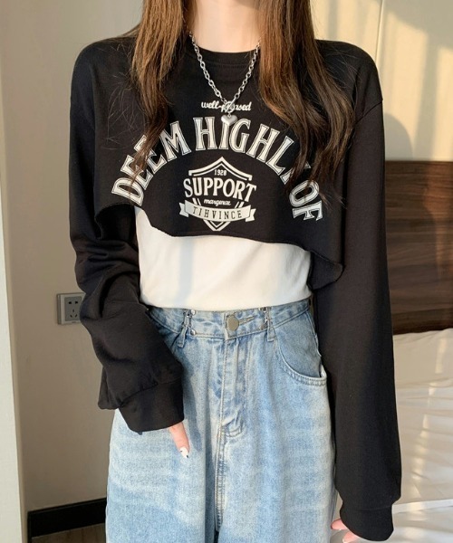 GEMEDA(ジェメダ)の「ロゴスウェット セットトップス(Tシャツ/カットソー・レディース・カーキ/グレー/ブラック・M)」の17枚目の写真
