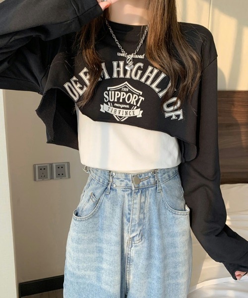 GEMEDA(ジェメダ)の「ロゴスウェット セットトップス(Tシャツ/カットソー・レディース・カーキ/グレー/ブラック・M)」の18枚目の写真