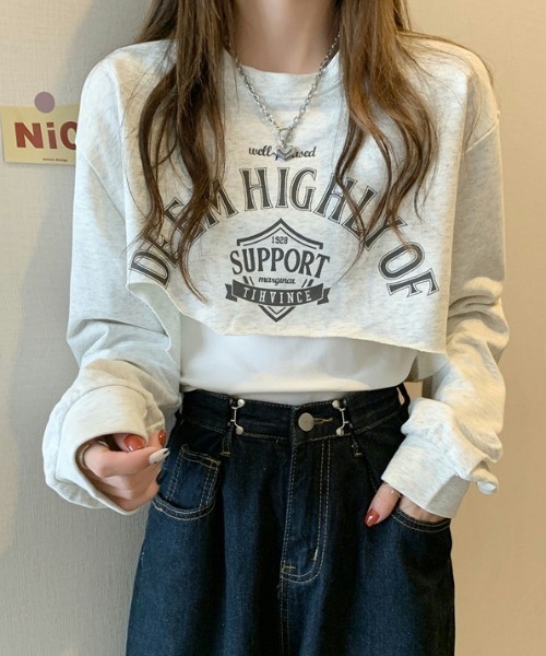 GEMEDA(ジェメダ)の「ロゴスウェット セットトップス(Tシャツ/カットソー・レディース・カーキ/グレー/ブラック・M)」の20枚目の写真