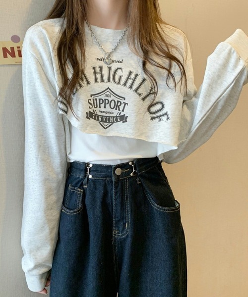 GEMEDA(ジェメダ)の「ロゴスウェット セットトップス(Tシャツ/カットソー・レディース・カーキ/グレー/ブラック・M)」の21枚目の写真