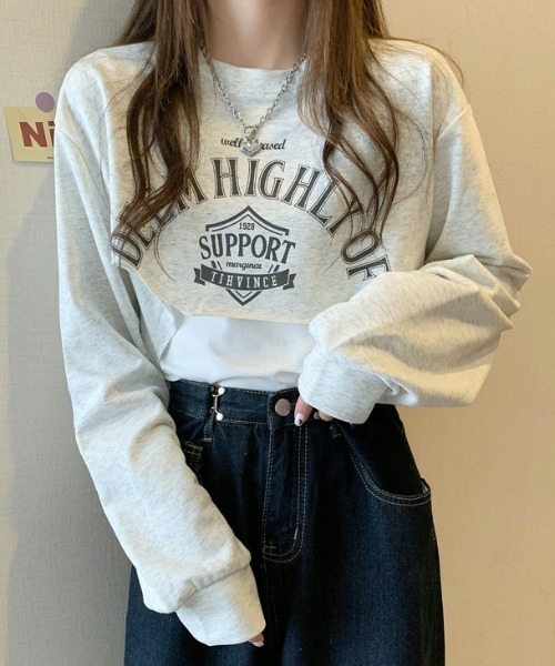 GEMEDA(ジェメダ)の「ロゴスウェット セットトップス(Tシャツ/カットソー・レディース・カーキ/グレー/ブラック・M)」の22枚目の写真