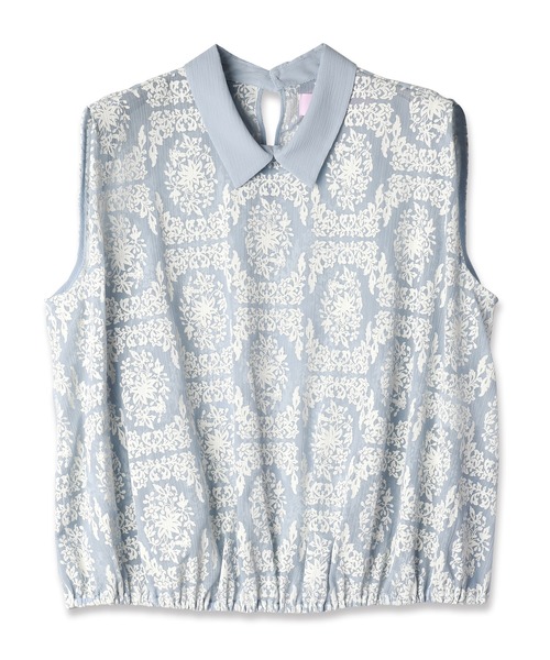 mintdesigns（ミントデザインズ）の「FROST FLOWER TOP / フロストフラワートップ（その他トップス・レディース・ホワイト/サックスブルー・2）」の7枚目の写真