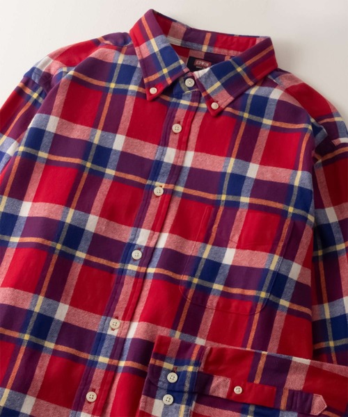 EDWIN(エドウィン)の「EDWIN アメカジチェックシャツ(シャツ/ブラウス・メンズ・ホワイト/レッド/グリーン/ネイビー・M/L/XL)」の1枚目の写真