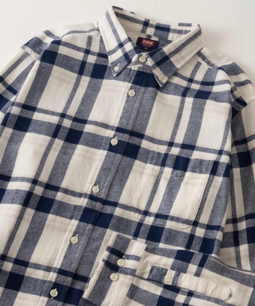 EDWIN(エドウィン)の「EDWIN アメカジチェックシャツ(シャツ/ブラウス・メンズ・ホワイト/レッド/グリーン/ネイビー・M/L/XL)」の2枚目の写真