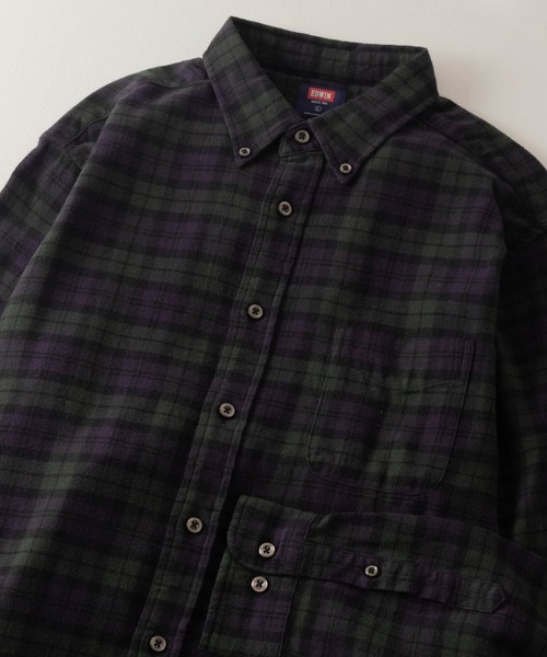 EDWIN(エドウィン)の「EDWIN アメカジチェックシャツ(シャツ/ブラウス・メンズ・ホワイト/レッド/グリーン/ネイビー・M/L/XL)」の3枚目の写真