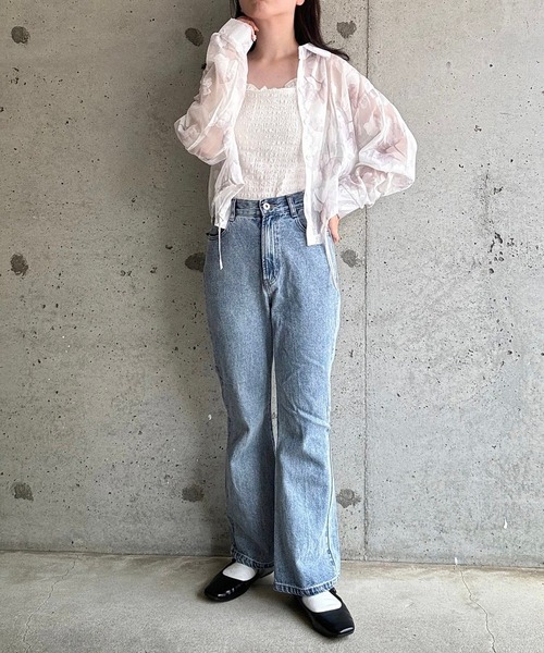 merrylatte(メリーラテ)の「シアージャガードフラワーショート丈ブラウス(シャツ/ブラウス・レディース・ホワイト・SMALL)」の17枚目の写真