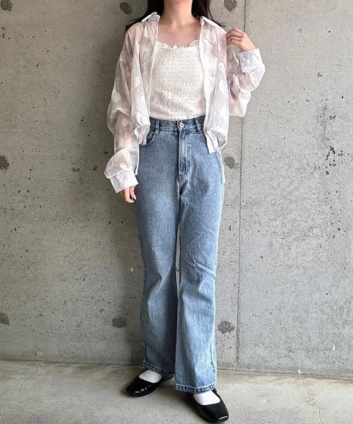 merrylatte(メリーラテ)の「シアージャガードフラワーショート丈ブラウス(シャツ/ブラウス・レディース・ホワイト・SMALL)」の19枚目の写真