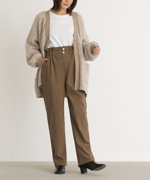 n'OrLABEL(ノアールレーベル)の「ストレッチコーデュロイテーパードパンツ(その他パンツ・レディース・モカ/ブラック・1/2)」の8枚目の写真