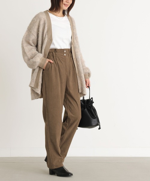 n'OrLABEL(ノアールレーベル)の「ストレッチコーデュロイテーパードパンツ(その他パンツ・レディース・モカ/ブラック・1/2)」の9枚目の写真