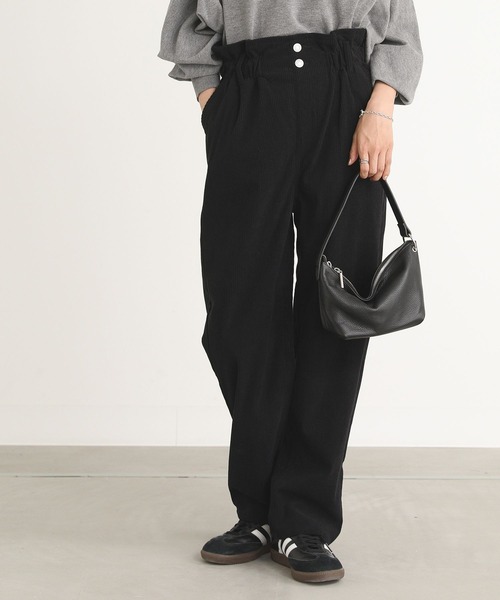 n'OrLABEL(ノアールレーベル)の「ストレッチコーデュロイテーパードパンツ(その他パンツ・レディース・モカ/ブラック・1/2)」の3枚目の写真
