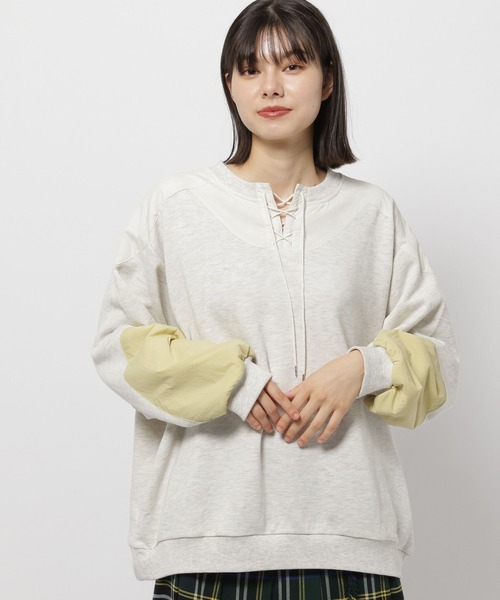 ナゴンスタンス　アシメントリードッキング プルオーバー スウェット グレー 長袖 ナゴンスタンス アシメントリードッキング プルオーバー