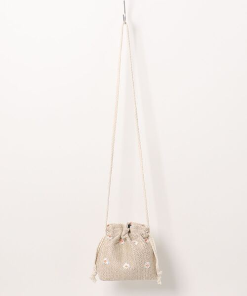 Pochi Pouch(ポチポーチ)の「Pochi Pouch/2way 花柄 マルチ 巾着/ショルダーバッグ(ショルダーバッグ・レディース・ホワイト/ベージュ/ブラウン/ホワイト系その他/ブラウン系その他/ベージュ系その他・FREE)」の5枚目の写真