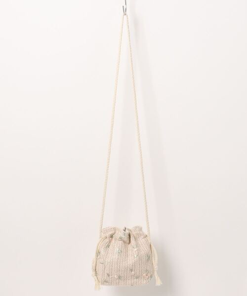 Pochi Pouch(ポチポーチ)の「Pochi Pouch/2way 花柄 マルチ 巾着/ショルダーバッグ(ショルダーバッグ・レディース・ホワイト/ベージュ/ブラウン/ホワイト系その他/ブラウン系その他/ベージュ系その他・FREE)」の3枚目の写真