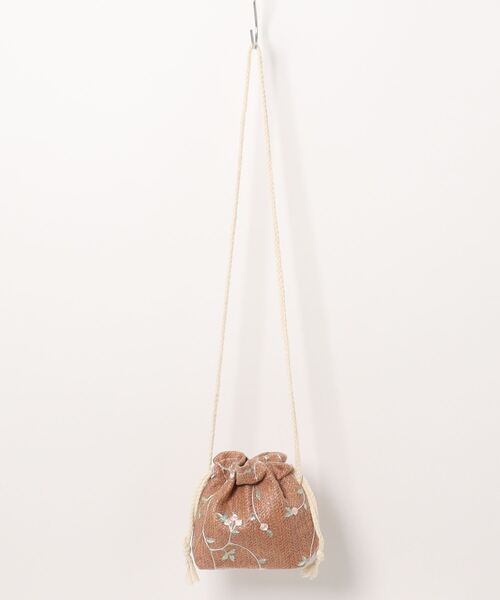 Pochi Pouch(ポチポーチ)の「Pochi Pouch/2way 花柄 マルチ 巾着/ショルダーバッグ(ショルダーバッグ・レディース・ホワイト/ベージュ/ブラウン/ホワイト系その他/ブラウン系その他/ベージュ系その他・FREE)」の1枚目の写真