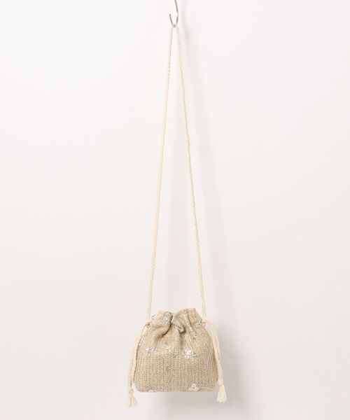 Pochi Pouch(ポチポーチ)の「Pochi Pouch/2way 花柄 マルチ 巾着/ショルダーバッグ(ショルダーバッグ・レディース・ホワイト/ベージュ/ブラウン/ホワイト系その他/ブラウン系その他/ベージュ系その他・FREE)」の6枚目の写真