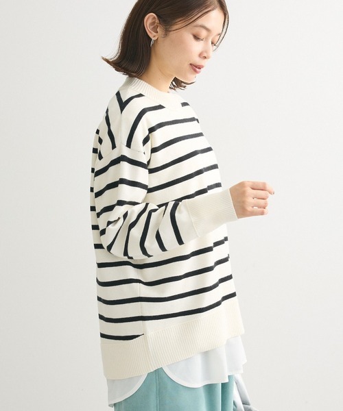 Green Parks(グリーンパークス)の「もちやわモックネックニットプルオーバー(ニット/セーター・レディース・ピンク/ホワイト/ミント/杢グレー/その他7/ブラック/サックスブルー/ライトベージュ・FREE)」の8枚目の写真