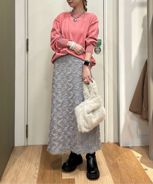 Green Parks(グリーンパークス)の「もちやわモックネックニットプルオーバー(ニット/セーター・レディース・ピンク/ホワイト/ミント/杢グレー/その他7/ブラック/サックスブルー/ライトベージュ・FREE)」の11枚目の写真