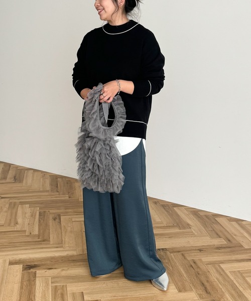 Green Parks(グリーンパークス)の「もちやわモックネックニットプルオーバー(ニット/セーター・レディース・ピンク/ホワイト/ミント/杢グレー/その他7/ブラック/サックスブルー/ライトベージュ・FREE)」の17枚目の写真