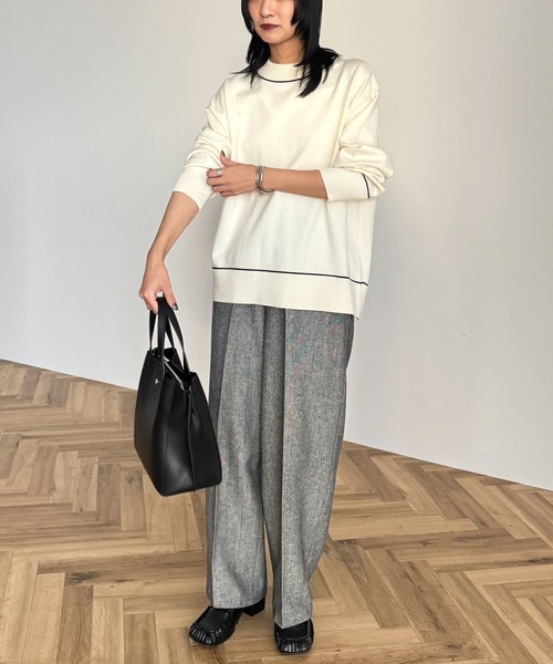 Green Parks(グリーンパークス)の「もちやわモックネックニットプルオーバー(ニット/セーター・レディース・ピンク/ホワイト/ミント/杢グレー/その他7/ブラック/サックスブルー/ライトベージュ・FREE)」の16枚目の写真