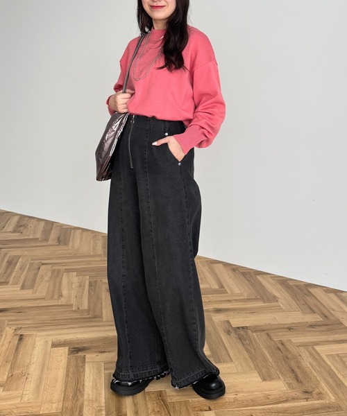 Green Parks(グリーンパークス)の「もちやわモックネックニットプルオーバー(ニット/セーター・レディース・ピンク/ホワイト/ミント/杢グレー/その他7/ブラック/サックスブルー/ライトベージュ・FREE)」の22枚目の写真