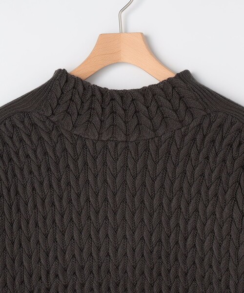 NOLLEY'S LIGHT（ノーリーズライト）の「ケーブル柄＋布帛 プルオーバー（ニット/セーター・レディース・グレイッシュベージュ/アイボリー・38）」の9枚目の写真