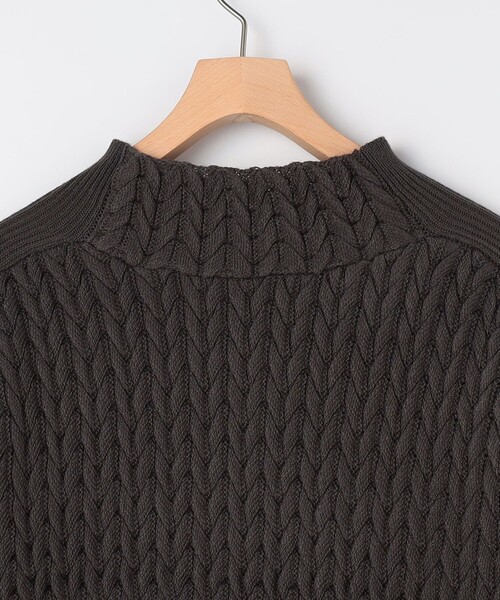 NOLLEY'S LIGHT（ノーリーズライト）の「ケーブル柄＋布帛 プルオーバー（ニット/セーター・レディース・グレイッシュベージュ/アイボリー・38）」の10枚目の写真