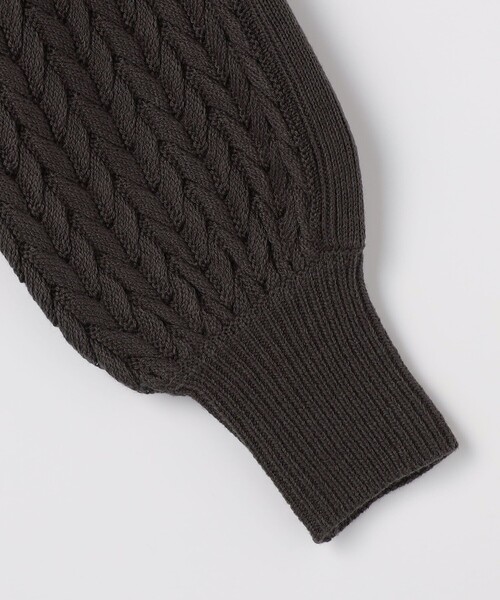 NOLLEY'S LIGHT（ノーリーズライト）の「ケーブル柄＋布帛 プルオーバー（ニット/セーター・レディース・グレイッシュベージュ/アイボリー・38）」の11枚目の写真