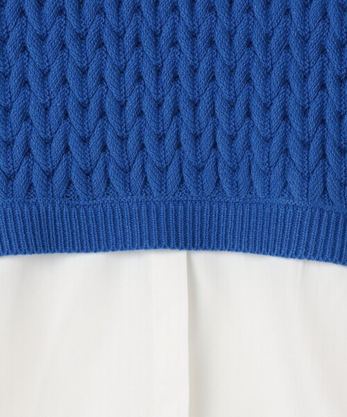 NOLLEY'S LIGHT（ノーリーズライト）の「ケーブル柄＋布帛 プルオーバー（ニット/セーター・レディース・グレイッシュベージュ/アイボリー・38）」の13枚目の写真