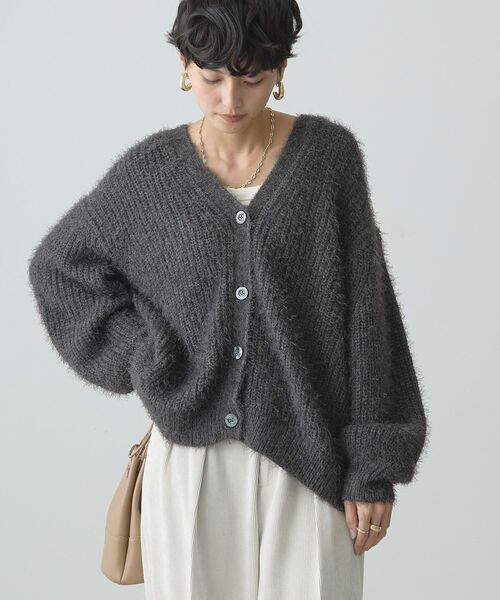 AMERICAN HOLIC(アメリカンホリック)の「Vネックシャギーニットカーディガン(カーディガン/ボレロ・レディース・モカ/ライトグレー/ブルーグリーン/チャコールグレー・L/M)」の6枚目の写真