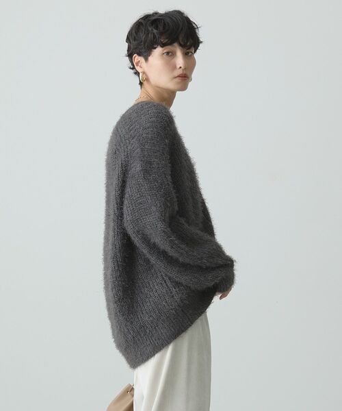 AMERICAN HOLIC(アメリカンホリック)の「Vネックシャギーニットカーディガン(カーディガン/ボレロ・レディース・モカ/ライトグレー/ブルーグリーン/チャコールグレー・L/M)」の8枚目の写真