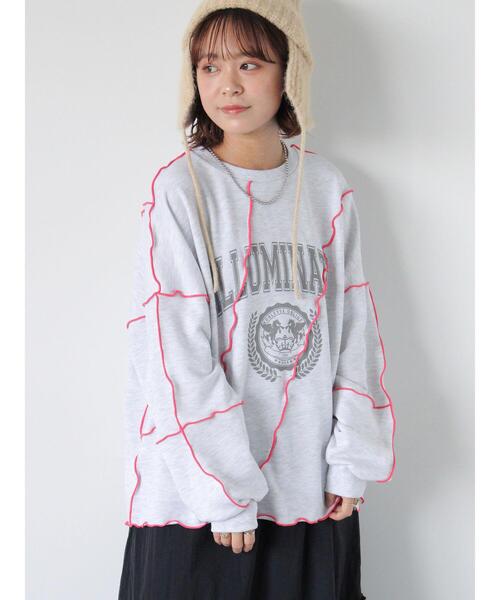 ehka sopo（エヘカソポ）の「メロー切替スウェット（Tシャツ/カットソー・レディース・キナリ/ブルー/グレー・F）」の6枚目の写真