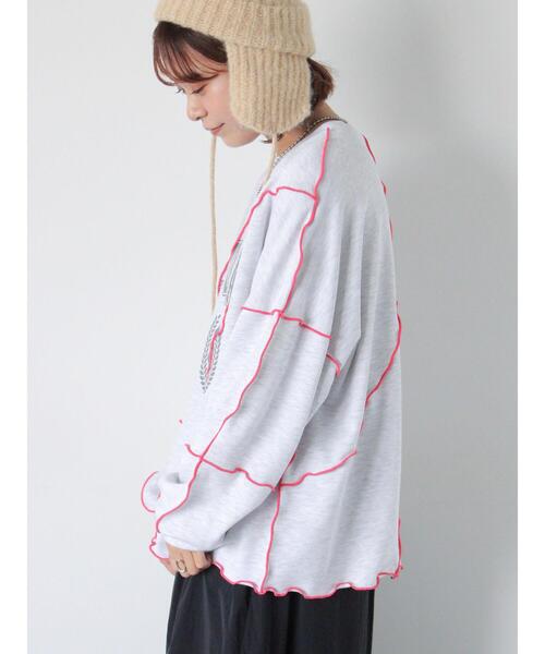 ehka sopo（エヘカソポ）の「メロー切替スウェット（Tシャツ/カットソー・レディース・キナリ/ブルー/グレー・F）」の7枚目の写真