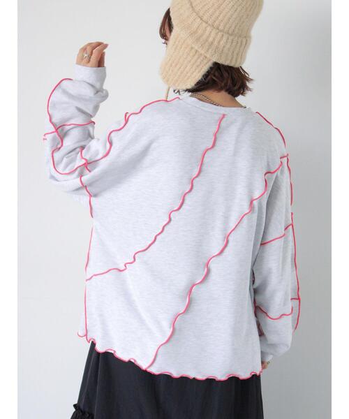 ehka sopo（エヘカソポ）の「メロー切替スウェット（Tシャツ/カットソー・レディース・キナリ/ブルー/グレー・F）」の8枚目の写真