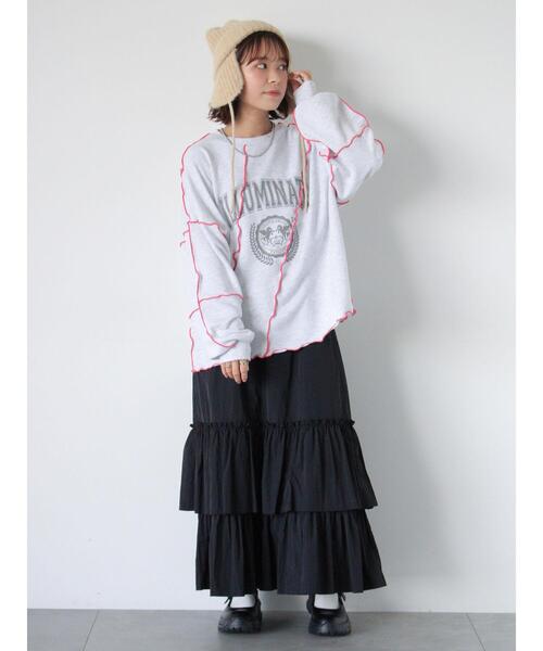 ehka sopo（エヘカソポ）の「メロー切替スウェット（Tシャツ/カットソー・レディース・キナリ/ブルー/グレー・F）」の10枚目の写真