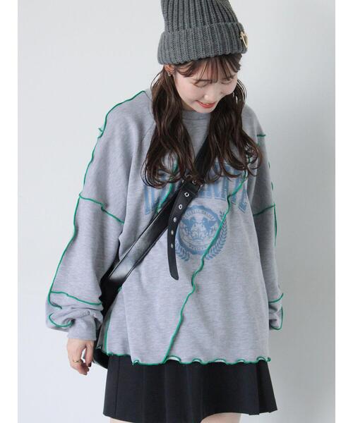 ehka sopo（エヘカソポ）の「メロー切替スウェット（Tシャツ/カットソー・レディース・キナリ/ブルー/グレー・F）」の14枚目の写真