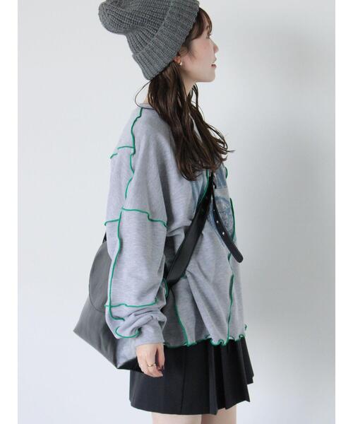 ehka sopo（エヘカソポ）の「メロー切替スウェット（Tシャツ/カットソー・レディース・キナリ/ブルー/グレー・F）」の15枚目の写真