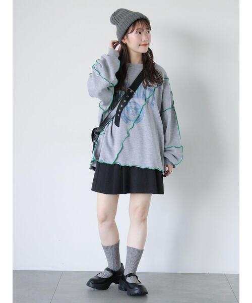 ehka sopo（エヘカソポ）の「メロー切替スウェット（Tシャツ/カットソー・レディース・キナリ/ブルー/グレー・F）」の17枚目の写真