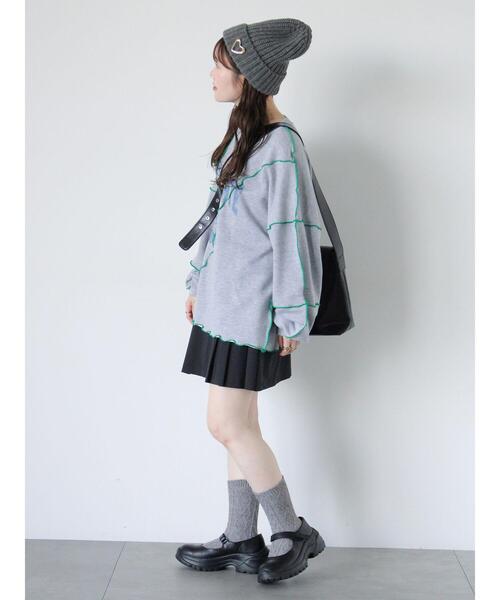 ehka sopo（エヘカソポ）の「メロー切替スウェット（Tシャツ/カットソー・レディース・キナリ/ブルー/グレー・F）」の19枚目の写真