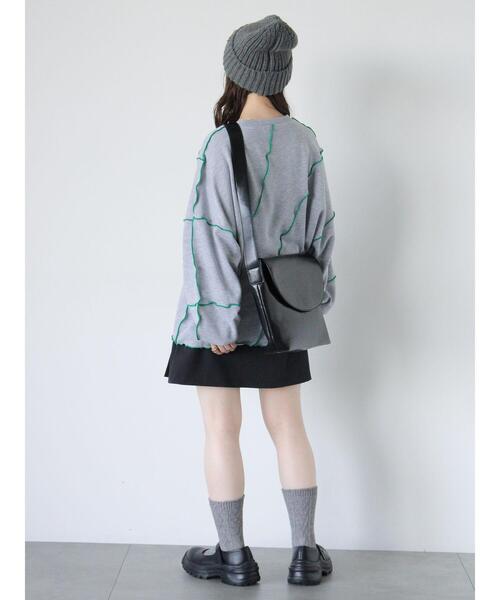 ehka sopo（エヘカソポ）の「メロー切替スウェット（Tシャツ/カットソー・レディース・キナリ/ブルー/グレー・F）」の20枚目の写真