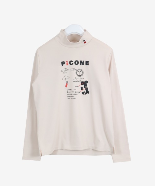 Picone CLUB(ピッコーネクラブ)の「裏起毛UV長袖ハイネックプルオーバー(スウェット・レディース・ライトブルー/ホワイト/ベージュ/ネイビー・S/M/L)」の3枚目の写真