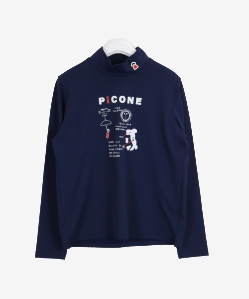 Picone CLUB(ピッコーネクラブ)の「裏起毛UV長袖ハイネックプルオーバー(スウェット・レディース・ライトブルー/ホワイト/ベージュ/ネイビー・S/M/L)」の4枚目の写真