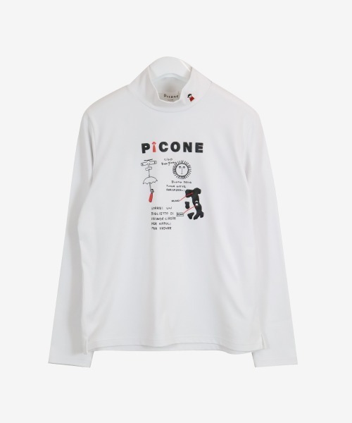 Picone CLUB(ピッコーネクラブ)の「裏起毛UV長袖ハイネックプルオーバー(スウェット・レディース・ライトブルー/ホワイト/ベージュ/ネイビー・S/M/L)」の2枚目の写真