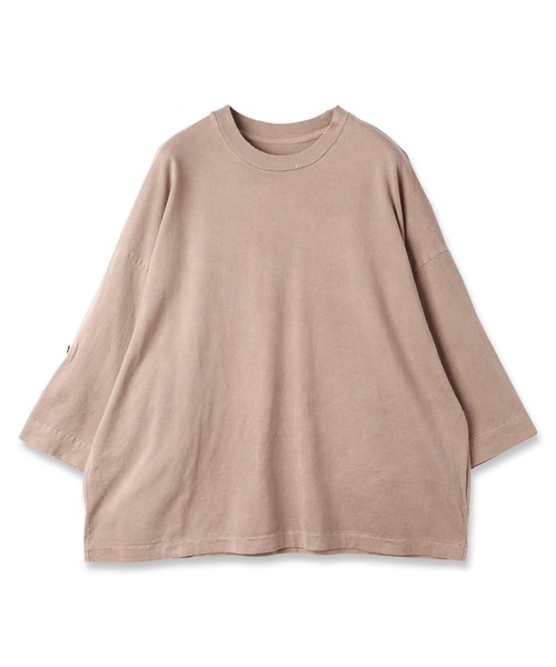 Dulcamara(ドゥルカマラ)の「ピグメントジャージーロールアップT(Tシャツ/カットソー・メンズ・ブラック/グリーン/ベージュ・0/1)」の2枚目の写真