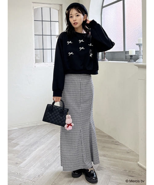 MIIA（ミーア）の「miffy パールリボンプルオーバー（スウェット・レディース・ブラック/オフホワイト・FREE）」の5枚目の写真