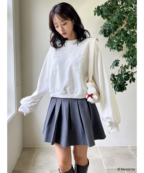 MIIA（ミーア）の「miffy パールリボンプルオーバー（スウェット・レディース・ブラック/オフホワイト・FREE）」の11枚目の写真