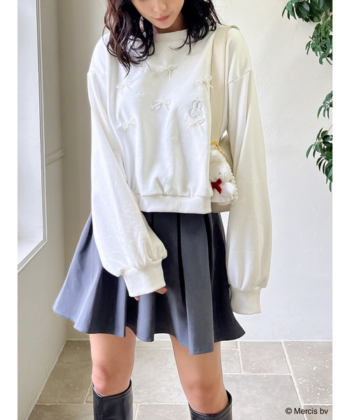 MIIA（ミーア）の「miffy パールリボンプルオーバー（スウェット・レディース・ブラック/オフホワイト・FREE）」の15枚目の写真