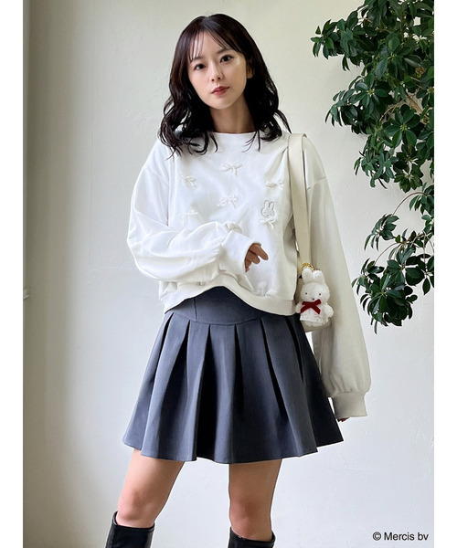 MIIA（ミーア）の「miffy パールリボンプルオーバー（スウェット・レディース・ブラック/オフホワイト・FREE）」の18枚目の写真