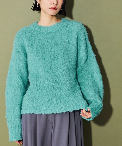 CITEN（シテン）の「＜CITEN＞スーパーシャギーニット（ニット/セーター・レディース・グレー/ベージュ/ライトブルー・FREE）」の3枚目の写真