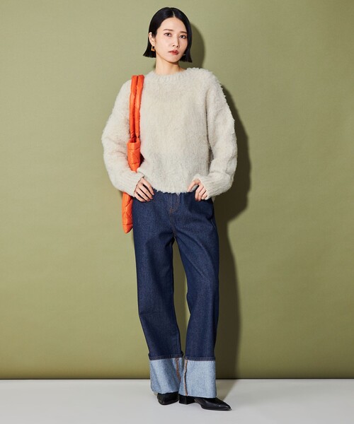 CITEN（シテン）の「＜CITEN＞スーパーシャギーニット（ニット/セーター・レディース・グレー/ベージュ/ライトブルー・FREE）」の5枚目の写真